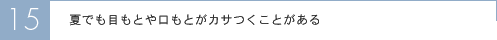 夏でも目もとや口もとがカサつくことがある
